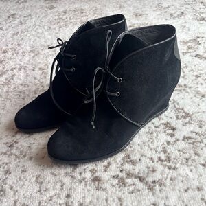 Stuart Weitzman Kalahari Lace-Up Hidden Wedge Bootie